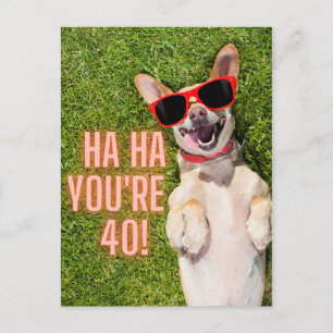 40e verjaardag lachen  briefkaart