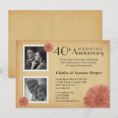 40e verjaardag Landelijke Daisy Foto uitnodigingen (Voorkant / Achterkant)