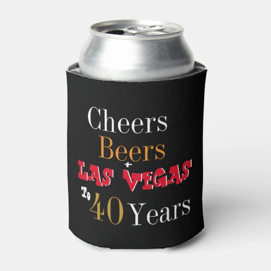 40e verjaardag Las Vegas Cheers and Beers Party Blikjeskoeler (Blikje Voorkant)