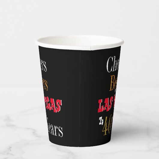 40e verjaardag Las Vegas Cheers and Beers Party Papieren Bekers (Rechts)