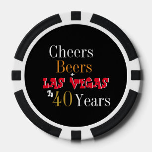 40e verjaardag Las Vegas Cheers and Beers Party Poker Chips