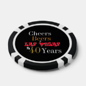 40e verjaardag Las Vegas Cheers and Beers Party Poker Chips (Enkel)