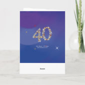 40e verjaardag - Leeftijd 40 in Star Numbers - Bla Kaart (Achterkant)
