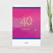 40e verjaardag - Leeftijd 40 - Sterrennummers - Ro Kaart (Achterkant)