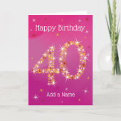 40e verjaardag - Leeftijd 40 - Sterrennummers - Ro Kaart (Voorkant)