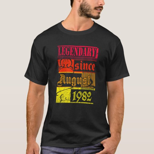 40e Verjaardag Legendary Sinds augustus 1982  T-shirt (Voorkant)