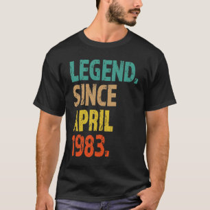 40e verjaardag Legende sinds april 1983 40 jaar ou T-shirt
