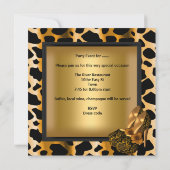 40e verjaardag Leopard Black Gold Shoes Kaart (Achterkant)
