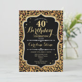 40e verjaardag - Leopard Print Kaart (Staand voorkant)