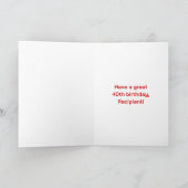 40e verjaardag: Leuke regenboog #, aangepaste naam Kaart (Binnen)