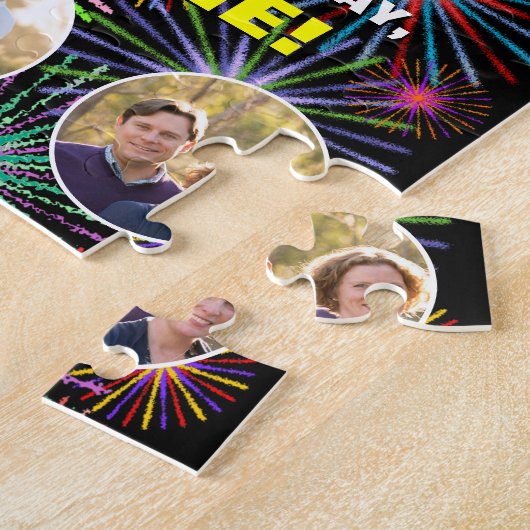 40e verjaardag: Leuke regenboog #, aangepaste naam Legpuzzel (Zijkant)