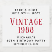  40e verjaardag likeurfles etiket (Enkel label)