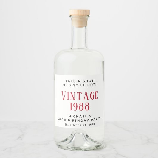  40e verjaardag likeurfles etiket (Voorkant)