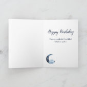 40e verjaardag Lotus Bloem Blauw Kaart (Binnen)