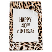 40e verjaardag Luipaard Print Medium Cadeauzakje (Voorkant)