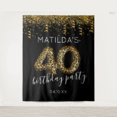 40e Verjaardag Luipaardprint Foto Achtergrond Wandkleed (Voorkant)