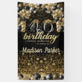 40e verjaardag Luxe, speciaal gepersonaliseerd zwa Spandoek (Verticaal)