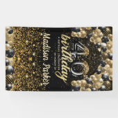 40e verjaardag Luxe, speciaal gepersonaliseerd zwa Spandoek (Horizontaal)