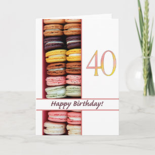 40e verjaardag Macaron-kaart Kaart