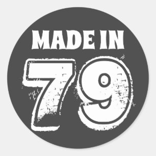 40e verjaardag Made in 79 Typografie Black Ronde Sticker