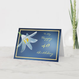 40e verjaardag Madonna Lily Name Golden Lijst Kaart