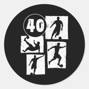 40e verjaardag man vrouw voetballer voetb 40 jaar ronde sticker