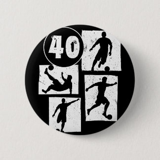 40e verjaardag Man Vrouw Voetballer Voetbal 40 Jaa Ronde Button 5,7 Cm