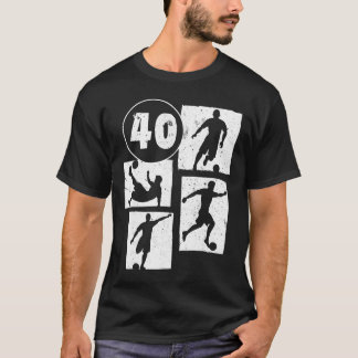40e verjaardag man vrouw voetballer voetbal 40 t-shirt
