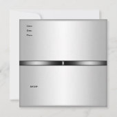 40e verjaardag Mannen Drinken Metal Black Silver Kaart (Achterkant)