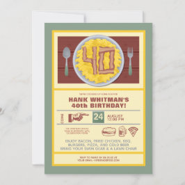 40e verjaardag Mannen Funny Bacon Eggs Thema Kaart