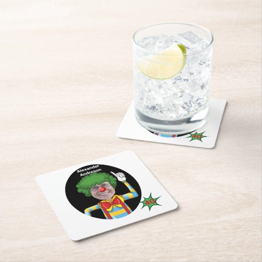 40e Verjaardag Mannen Nieuwe Grappige Clown Epic Kartonnen Onderzetters (Insitu)