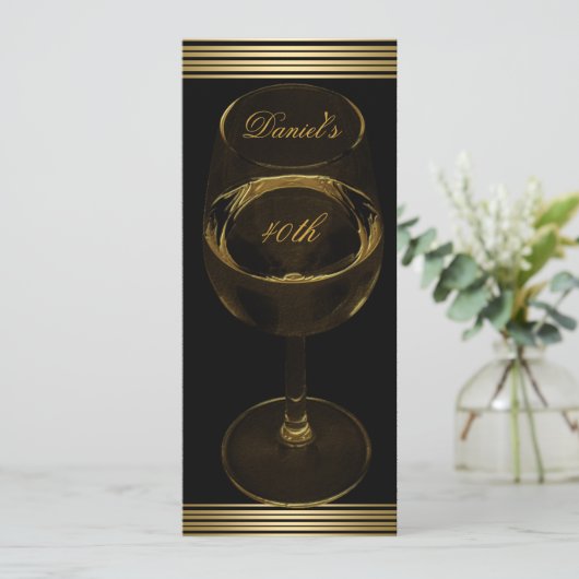 40e verjaardag Mannen Sepia Gold Cold Drink Man Kaart (Staand voorkant)