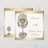 40e verjaardag Mannen Sepia Gold Cold Drink Man Kaart (Voorkant / Achterkant)