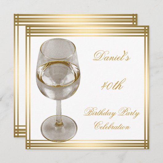 40e verjaardag Mannen Sepia Gold Cold Drink Man Kaart (Voorkant / Achterkant)