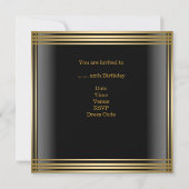 40e verjaardag Mannen zwarte gouden Drinken Mans Kaart (Achterkant)