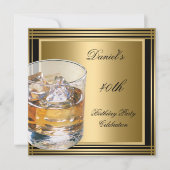 40e verjaardag Mannen zwarte gouden Drinken Mans Kaart (Voorkant)