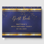 40e Verjaardag marine blauw goud confetti Gastenboek<br><div class="desc">Een 40e Birthday Party Guest Book voor hem,  jongen,  man in donkerblauwe,  marineblauwe achtergrond. De blauwe kleur is ongelijk. Met een gouden lijst en gouden confetti sprinkle,  gouden gekleurde letters. Spine: voeg je eigen tekst toe.</div>