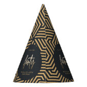 40e verjaardag marine blauw goud modern feesthoedjes (Achterkant)