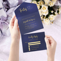 40e verjaardag marine blauw goud rsvp