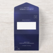 40e Verjaardag marine blauw zilver rsvp All In One Uitnodiging (Buiten)