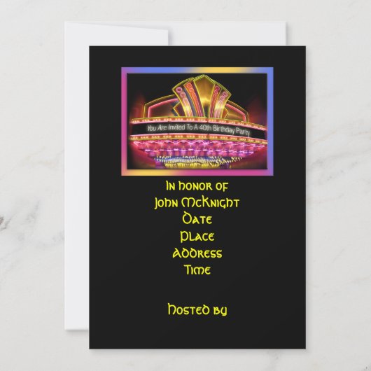 40e verjaardag Marquis uitnodiging (Achterkant)