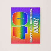 40e verjaardag — Meerkleurig regenboogpatroon "40" Legpuzzel (Verticaal)