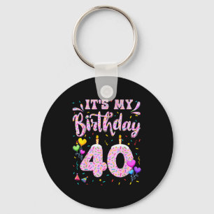 40e verjaardag meisje doughnut happy 40 jaar oude sleutelhanger