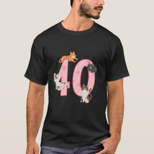 40e Verjaardag Meisje Kat Thema 40 Jaar Oud B Dag T-shirt