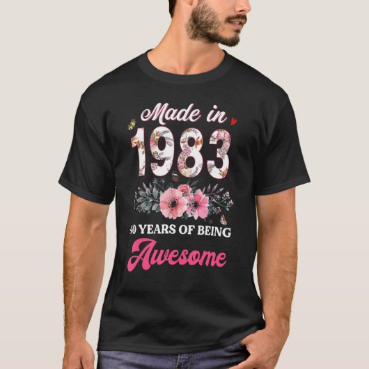 40e verjaardag meisje voor vrouwen, gemaakt in 198 t-shirt (Voorkant)