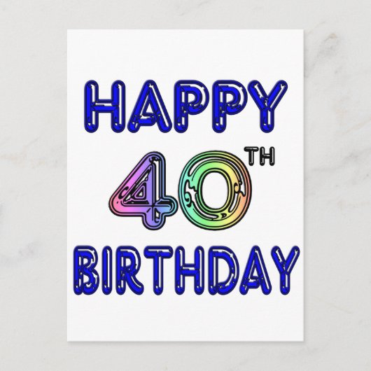 40e verjaardag met Ballon Font Briefkaart (Voorkant)