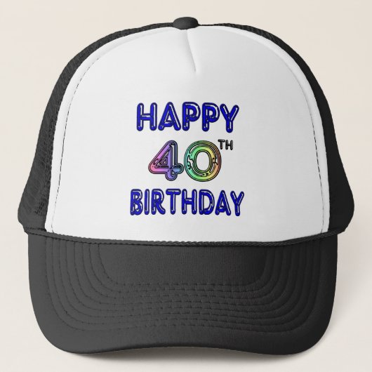 40e verjaardag met Ballon Font Trucker Pet (Voorkant)