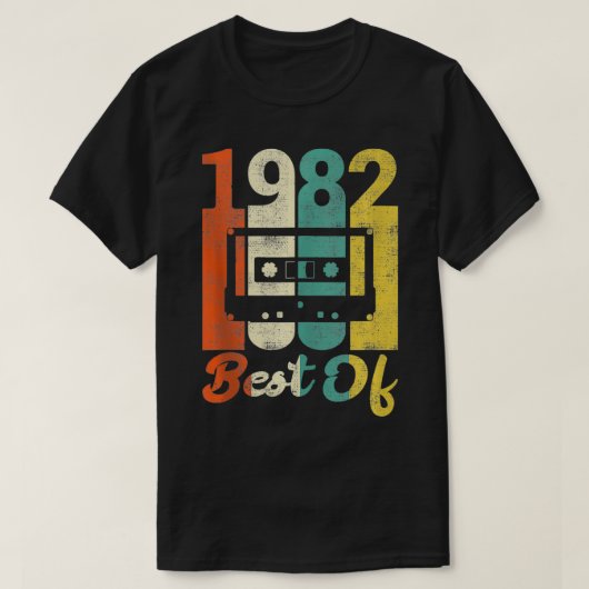 40e verjaardag met cassette 1982, beste van t-shirt (Design voorkant)