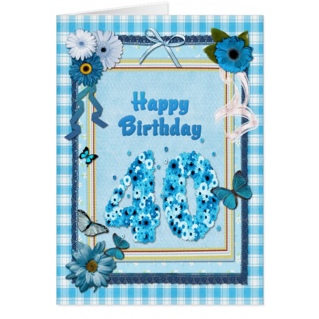 40e verjaardag met een scrapbook-effect (Voorkant)
