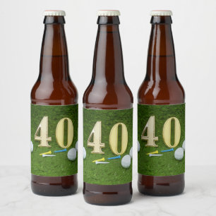 40e verjaardag met golfbal en t-shirt bier etiket